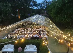 Marquee with clear roof & fairy lights